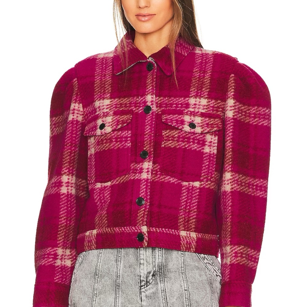 NWT Isabel Marant Etoile----Leiko Blanket Coat in Fuchsia